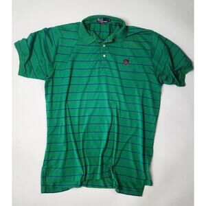 Men's Polo Ralph Lauren Green Striped Polo Shirt - XL